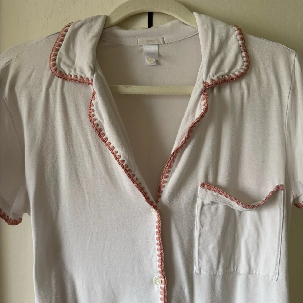 Frida TENCEL™ Modal Shortie Short PJ set in Ivory & Pink Size Small - Picture 7 of 12